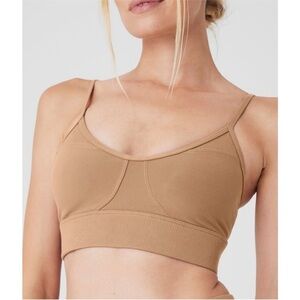 ALO Alosoft Head Start Bra Toasted Almond Active Sports Top S